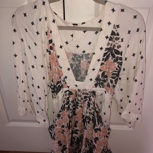 Free People Boho Deep V Mini Dress